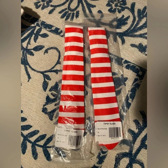Tipsy Elves Red and White Striped Christmas Holiday Tie Lot NWT - Picture 2 of 4